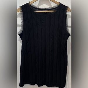 Banana Republic Black Chiffon Sleeveless Tank Top Women’s Size Medium
